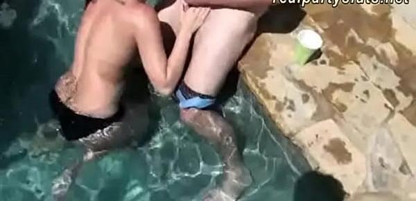  Skanky bitches having a wet pool party and hot group sex